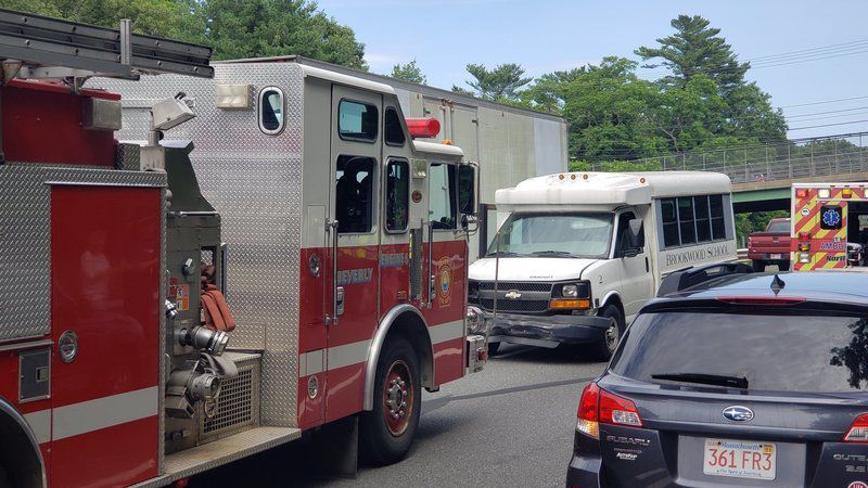 Accident involving bus slows 128 traffic